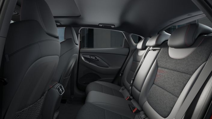 The back seats of a car

Description automatically generated